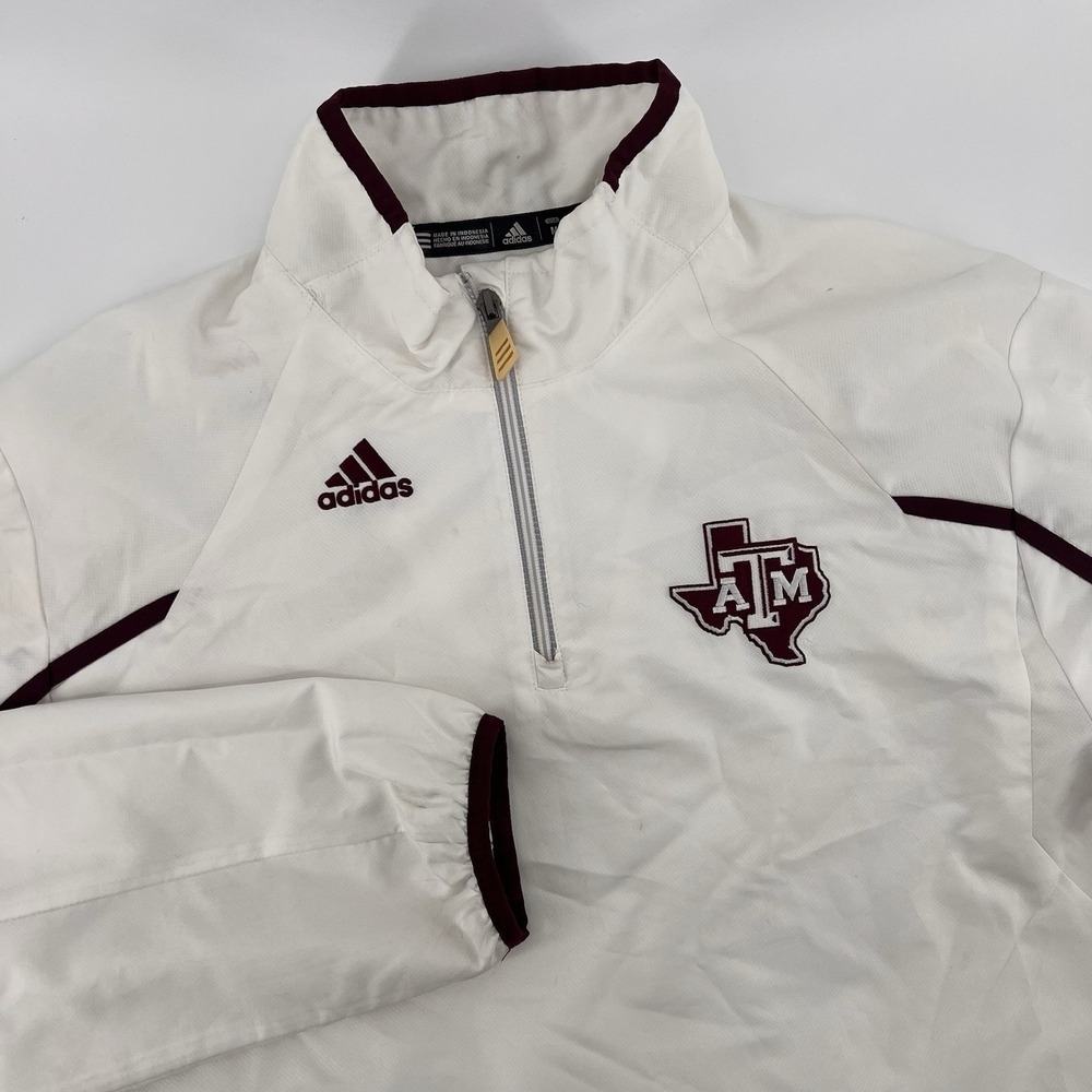 Texas A&M Aggies Jacket Mens Medium NCAA Football Windbreaker ClimaProof Adidas